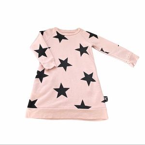 Nununu Pink Star Sweatshirt Dress 18-24M